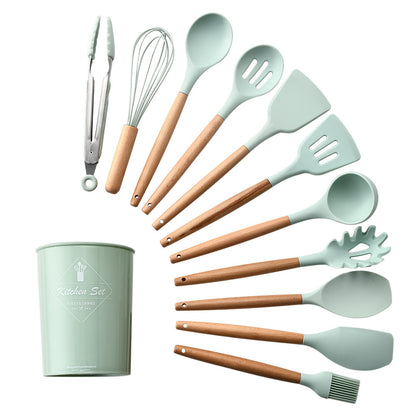 Silicone Kitchenware with Wooden Handle