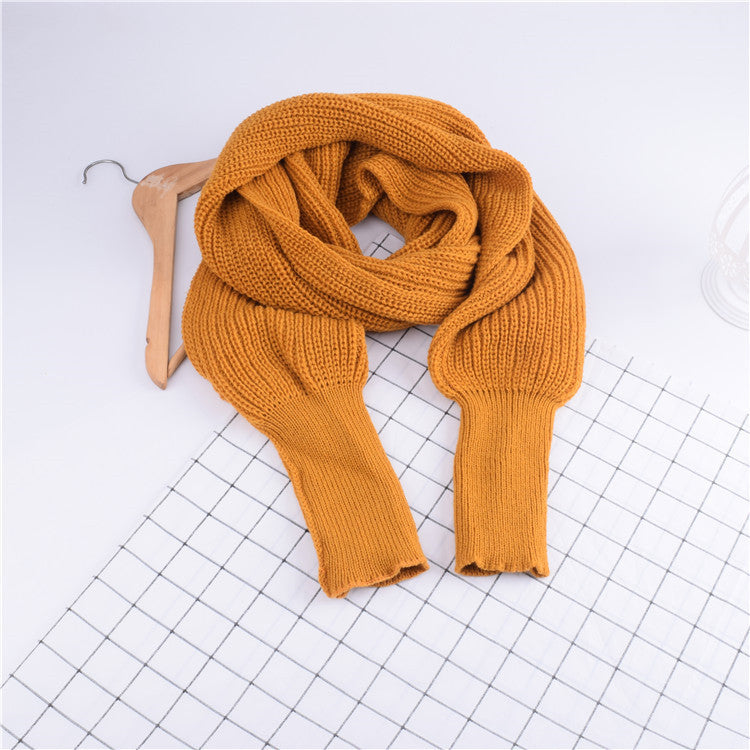 Wool Scarf with Sleeves