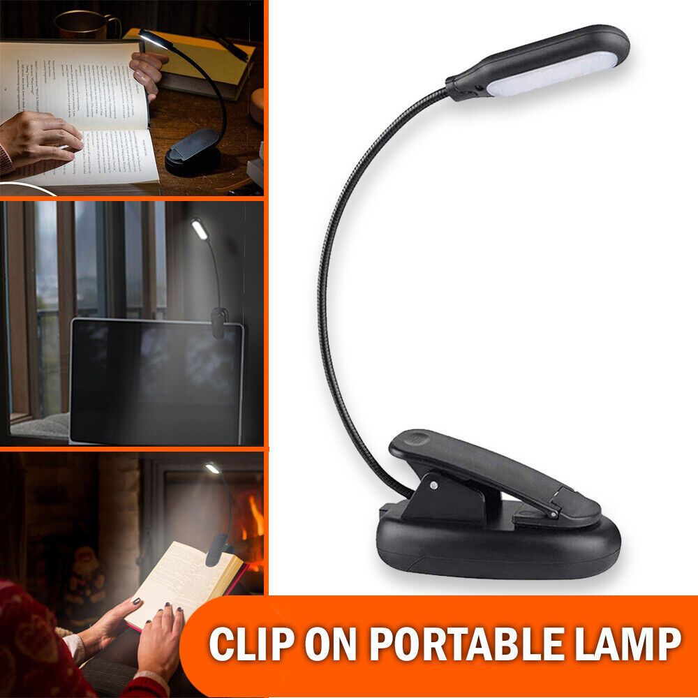 LED Lamp with Flexible Clip for Reading Books