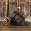 Men's Cowhide Brass Buckle Belt