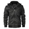 Men's Hooded Leather Jacket