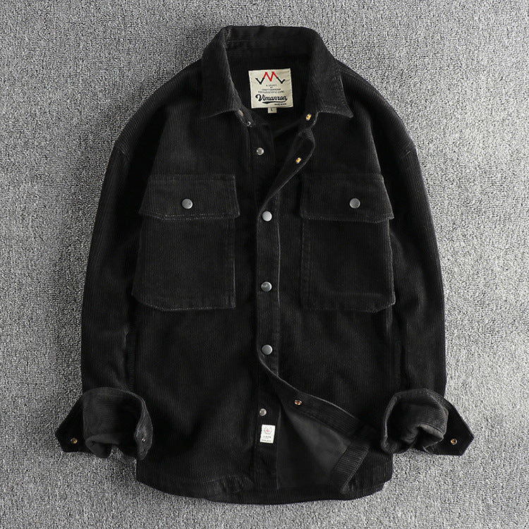 Long-Sleeve Thick Velvet Shirt