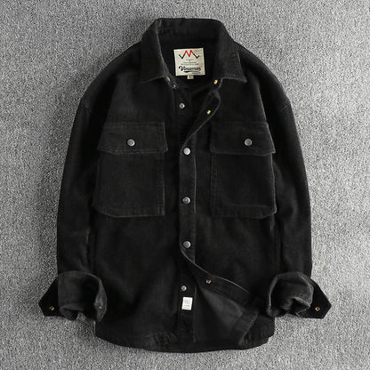 Long-Sleeve Thick Velvet Shirt