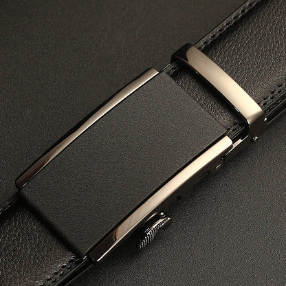 Men's Leather Belt with Automatic Buckle