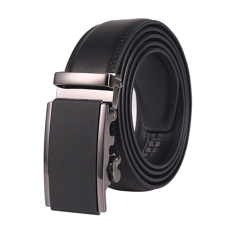 Men's Leather Belt with Automatic Buckle