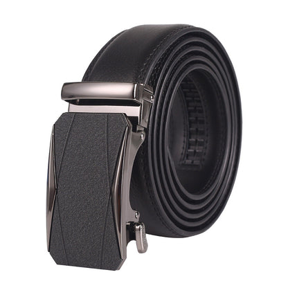 Men's Leather Belt with Automatic Buckle