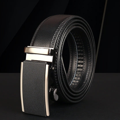 Men's Leather Belt with Automatic Buckle