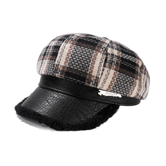 Retro Checkered Octagonal Hat