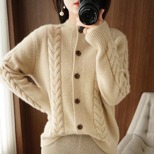 Loose Lapel Short Cardigan Sweater